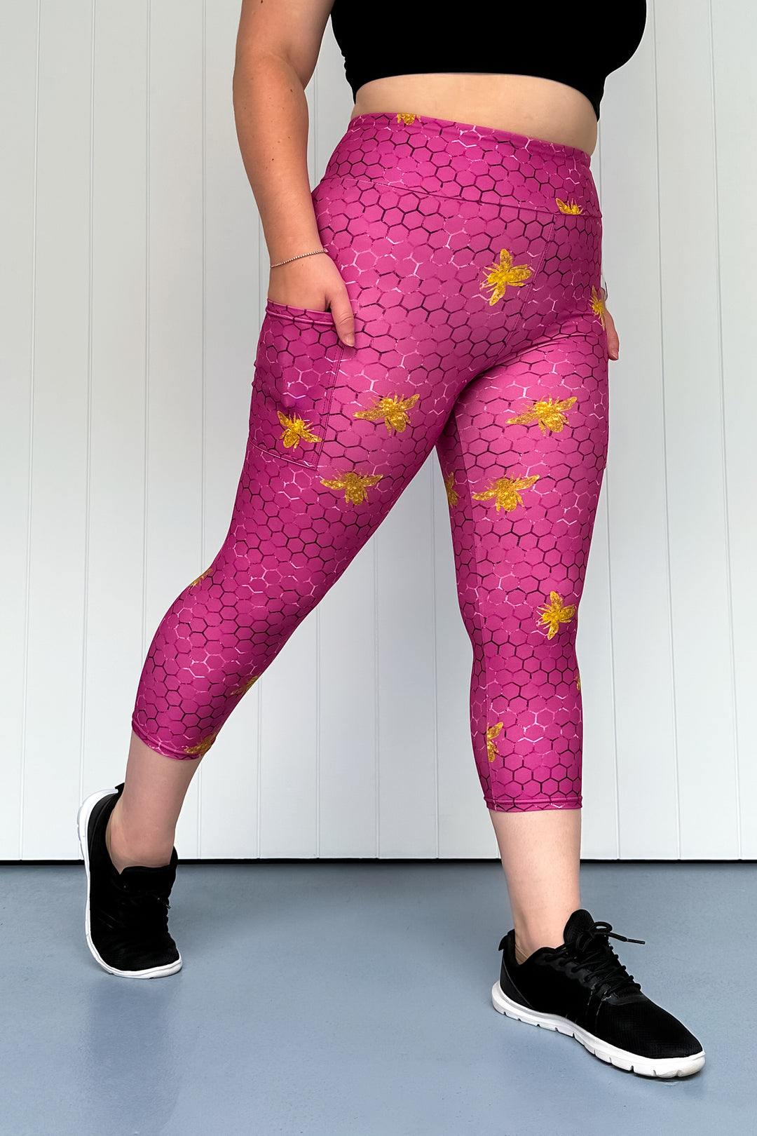 Golden Bee - Casual - Capri Leggings - Pockets