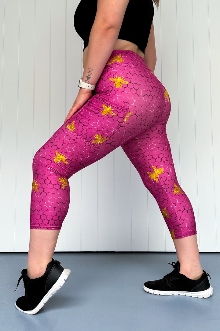 Golden Bee - Casual - Capri Leggings - Pockets
