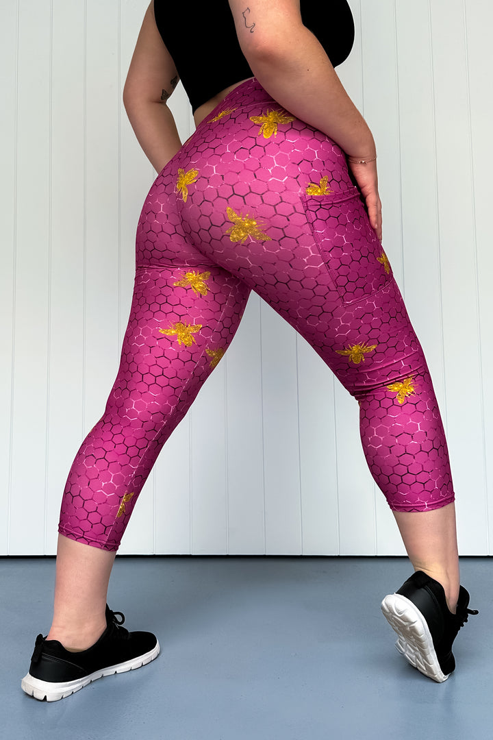 Golden Bee - Casual - Capri Leggings - Pockets