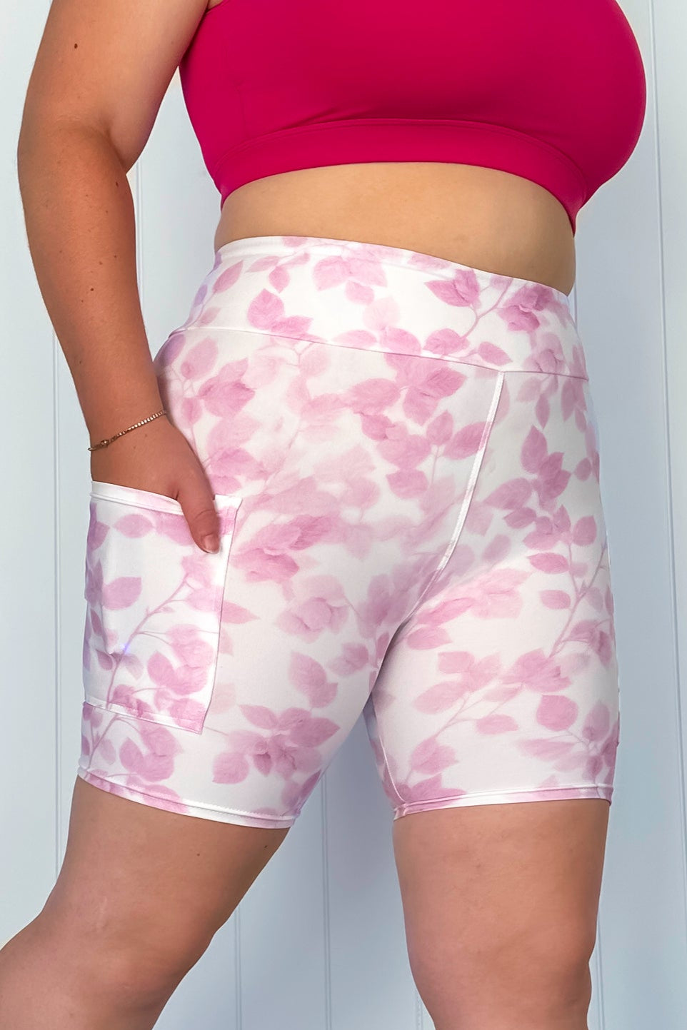 Blush Foliage - Casual - Mid Shorts - Pockets