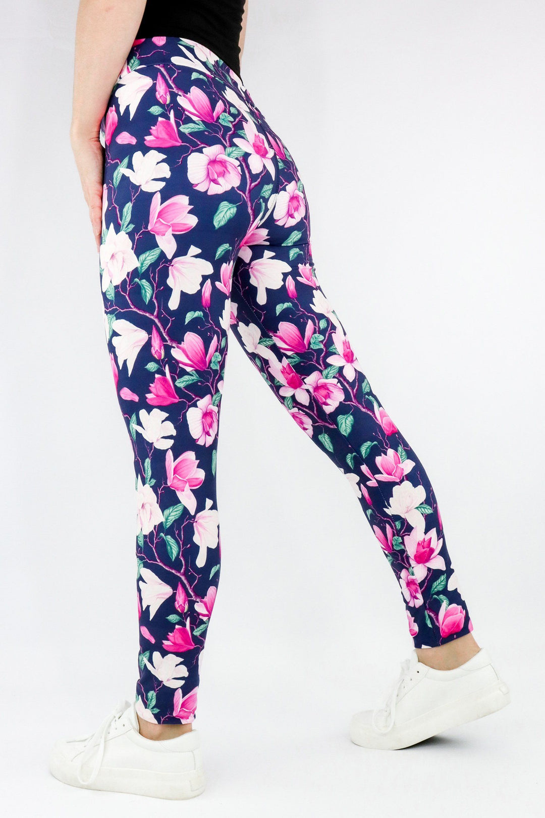 Vintage Magnolia - Casual Leggings - Blue/Pink Casual Full Leggings Pawlie