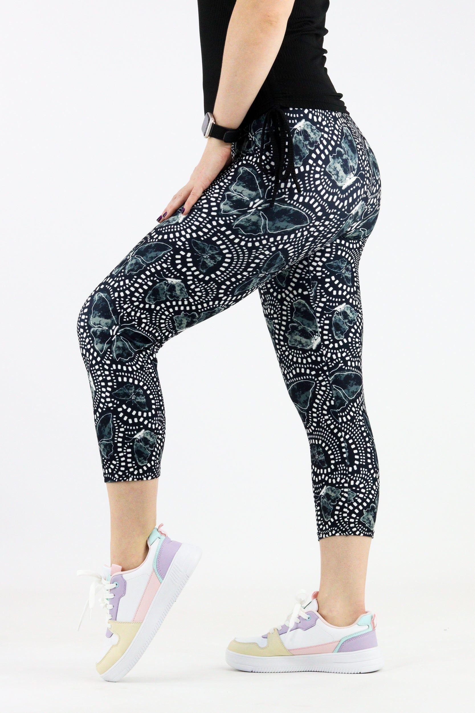 Butterfly Textures Casual Capri Leggings Pawlie