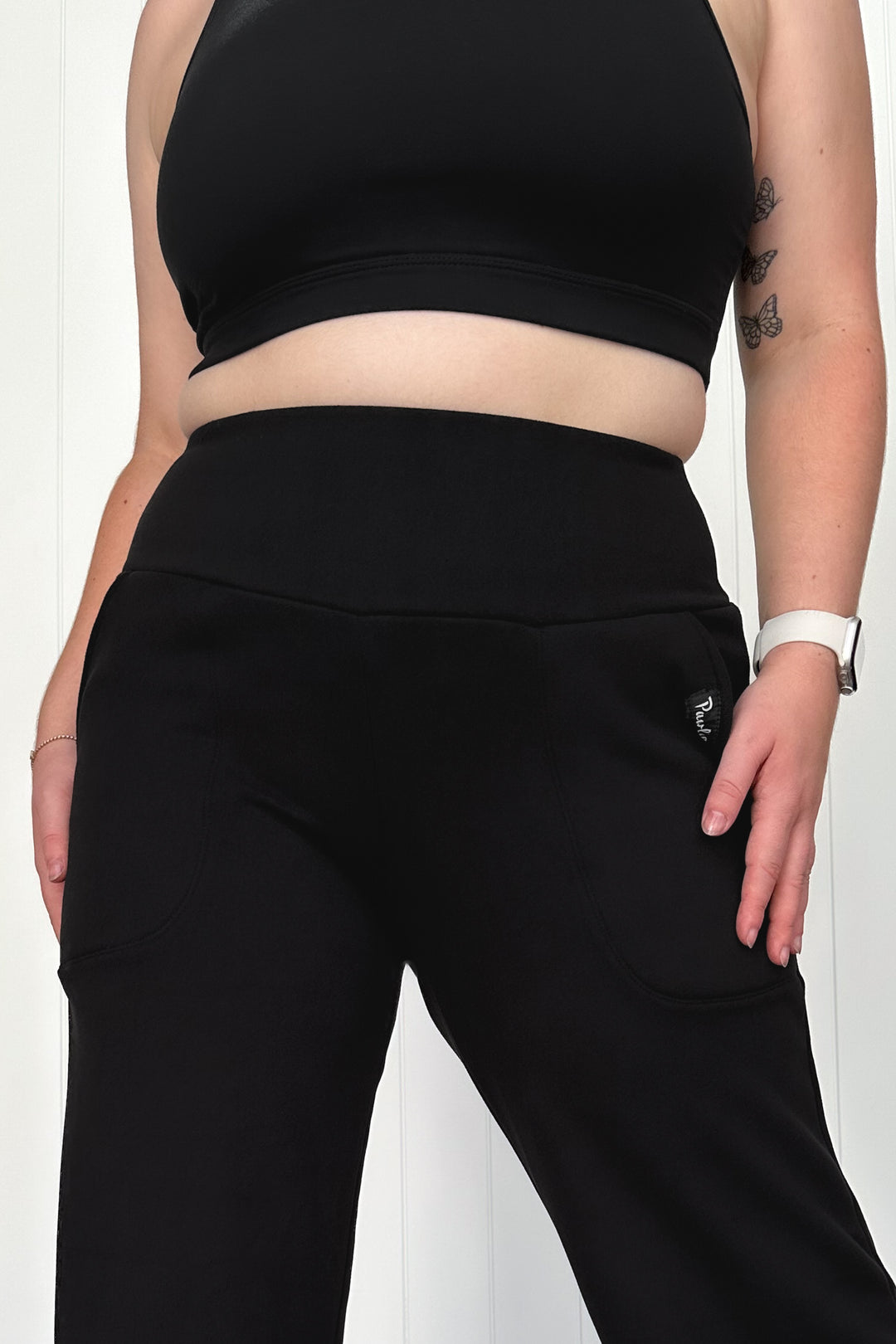 Black - Fleece - Palazzo Pant - Pockets