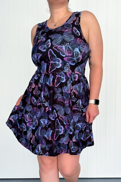 Butterfly Beauty - Sleeveless Mini Dress - Pockets