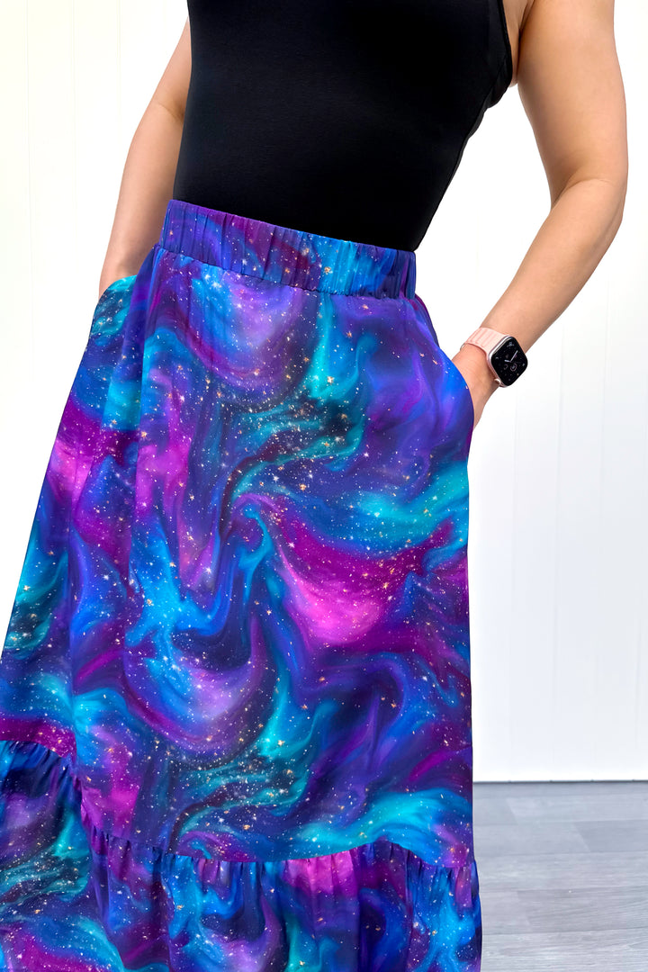 Camellia Maxi Skirt - Aurora Sky - Pockets