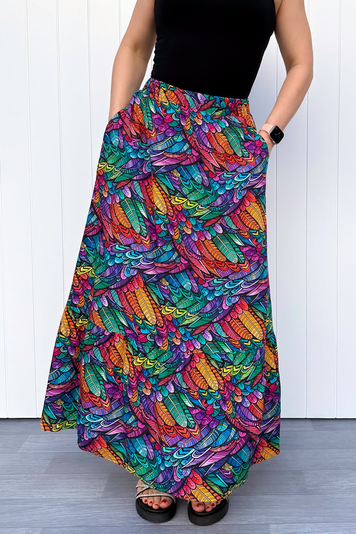 Camellia Maxi Skirt - Feather Wild - Pockets