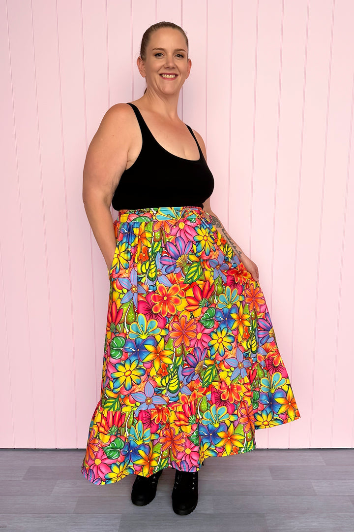 Selene Maxi Skirt - Tutti Frutti Flower - Pockets