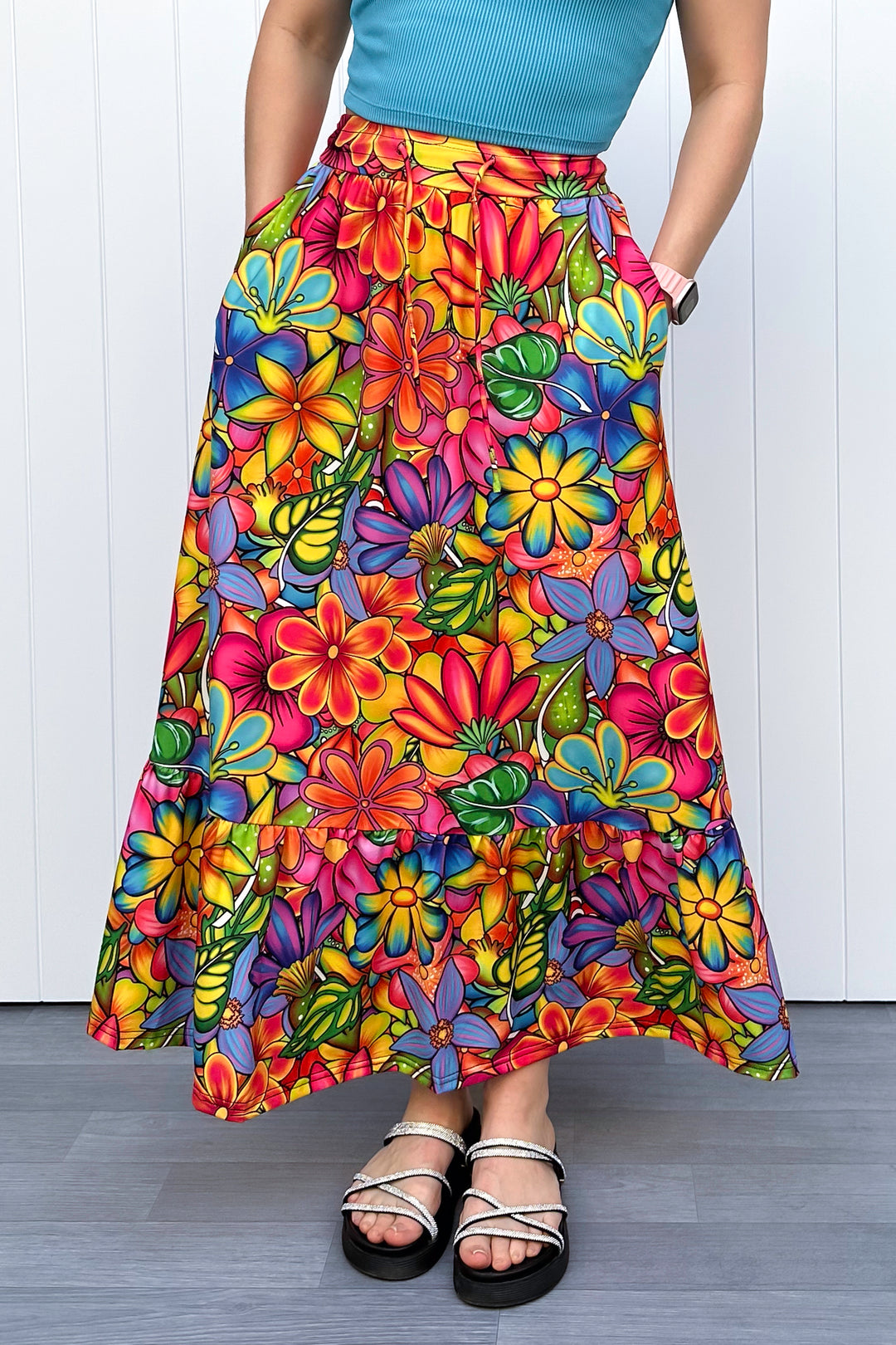Selene Maxi Skirt - Tutti Frutti Flower - Pockets