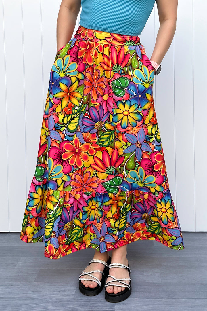 Selene Maxi Skirt - Tutti Frutti Flower - Pockets