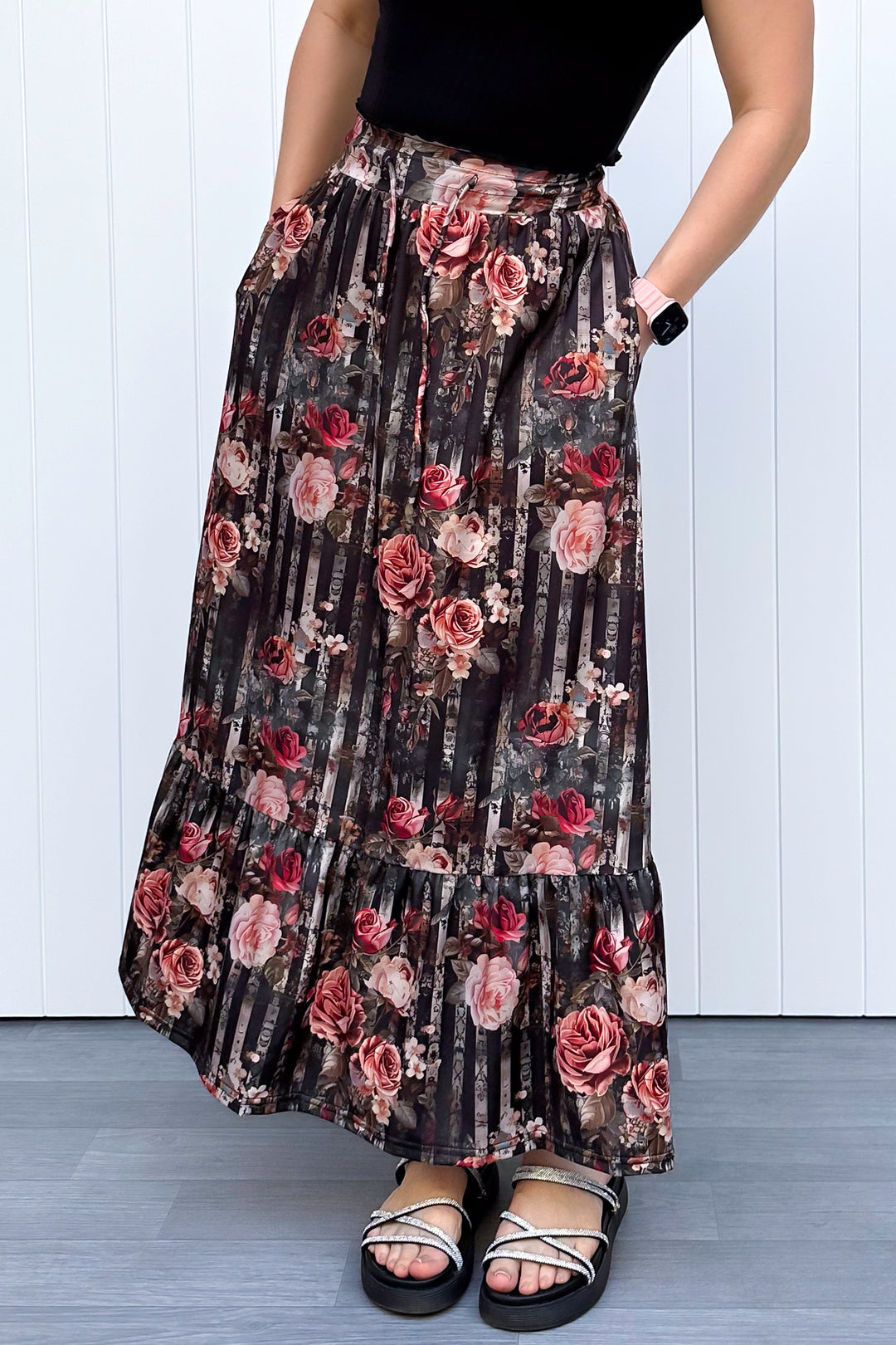 Selene Maxi Skirt - Heritage Rose - Pockets
