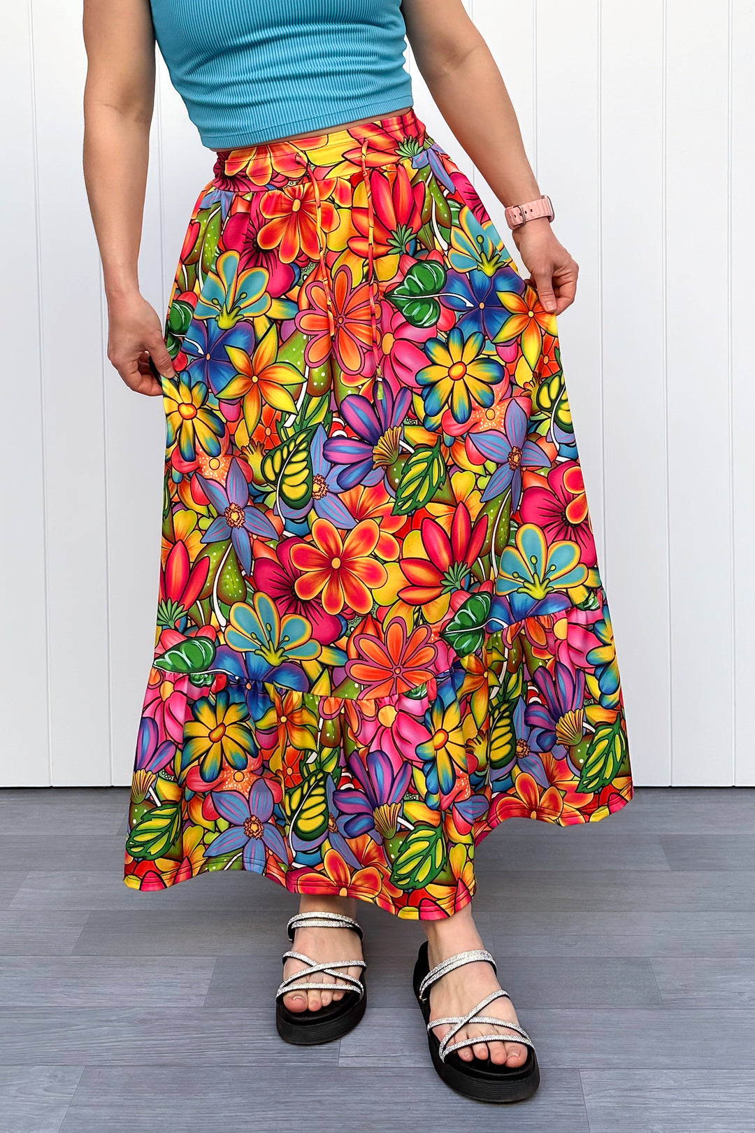 Selene Maxi Skirt - Tutti Frutti Flower - Pockets