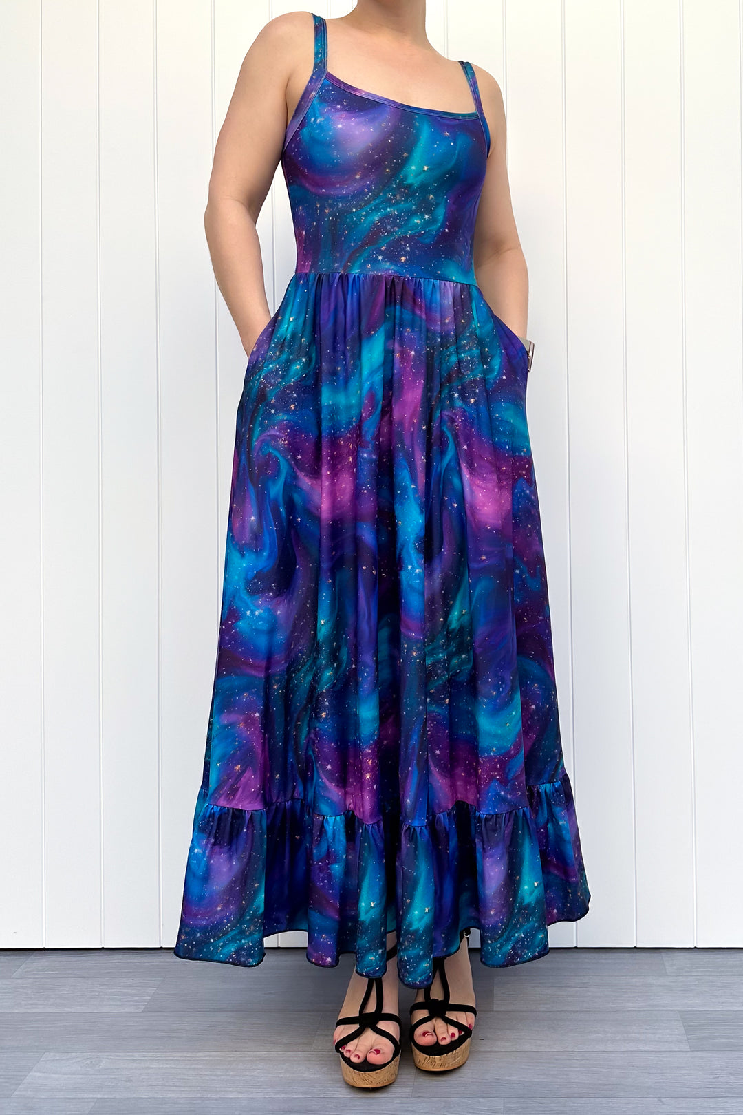 Celeste Maxi Dress - Aurora Sky - Pockets