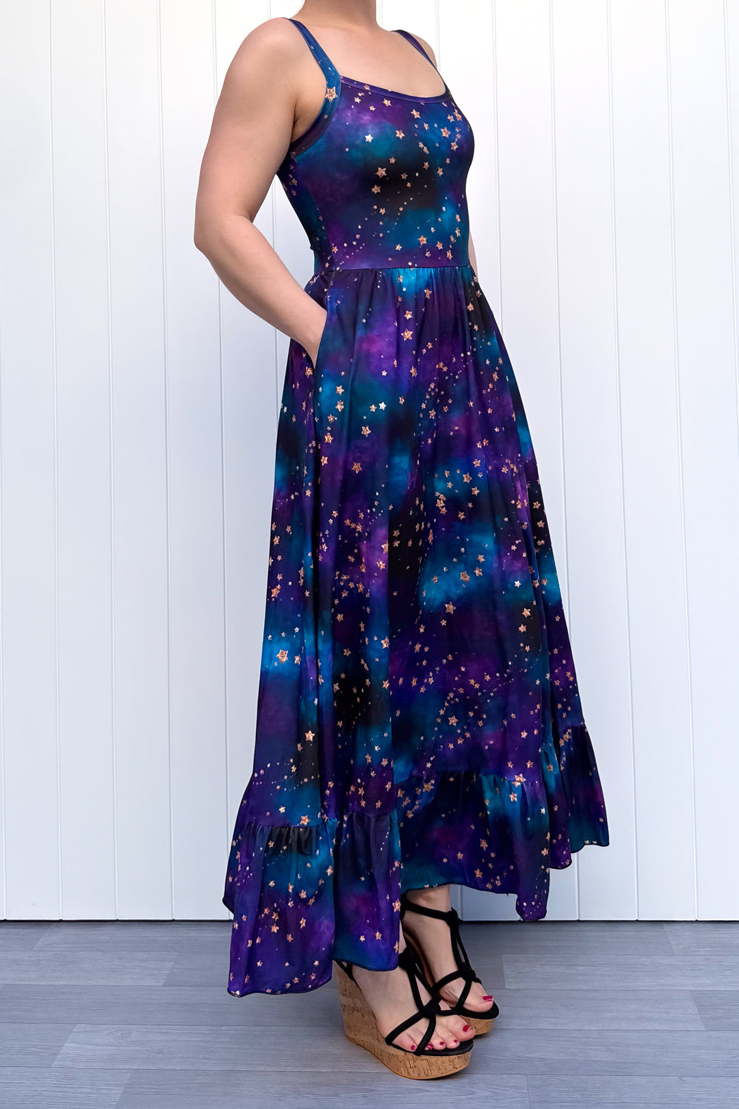 Celeste Maxi Dress - Universe Shimmer - Pockets