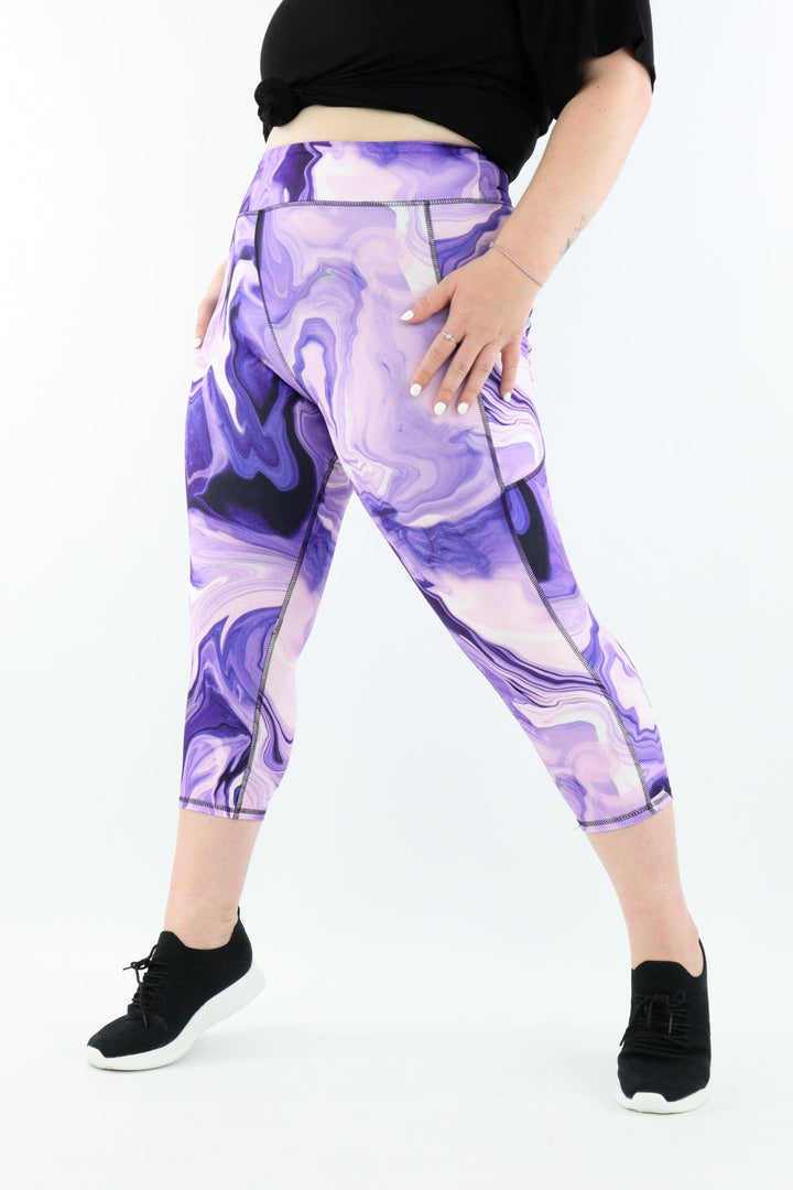 Purple Rivers - Casual - Capri Leggings - Pockets - Pawlie