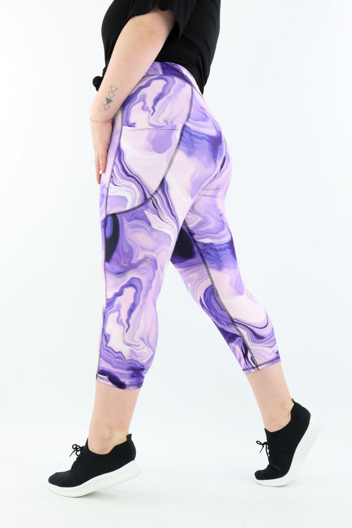 Purple Rivers - Casual - Capri Leggings - Pockets - Pawlie