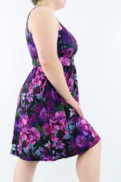 Serenity Flora - Sleeveless Skater Dress - Knee Length - Side Pockets
