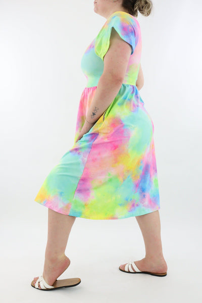 Fairy Floss - A-Line Dress - Midi Length - Side Pockets - Pawlie