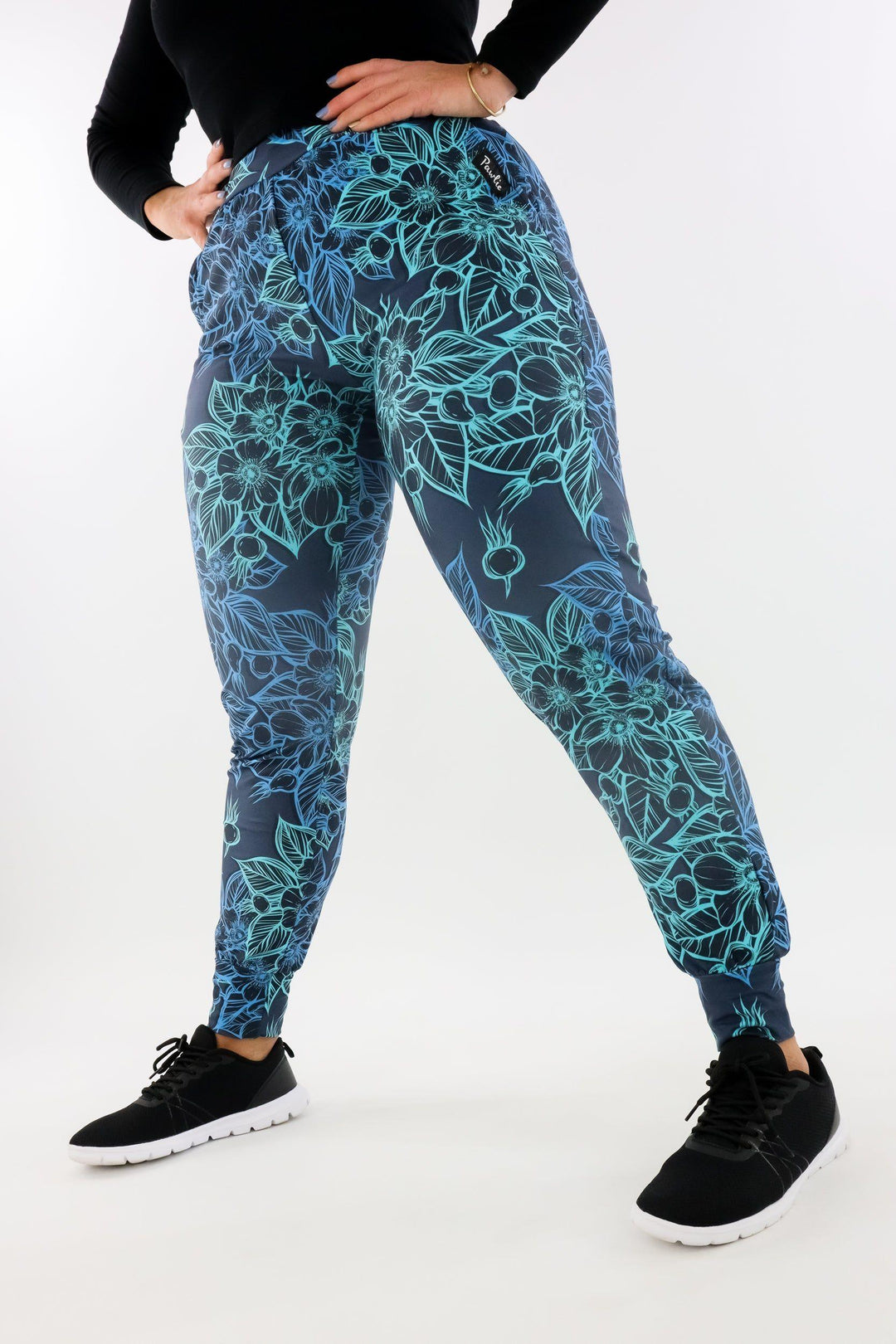 Cyan Flower - Hybrid Joggers 2.0 - Pockets Hybrid Joggers Pawlie   