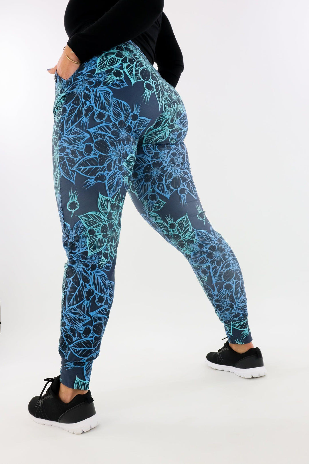 Cyan Flower - Hybrid Joggers 2.0 - Pockets Hybrid Joggers Pawlie   