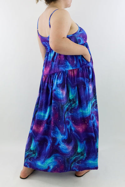 Aurora Sky - Strappy Maxi Dress - Pockets