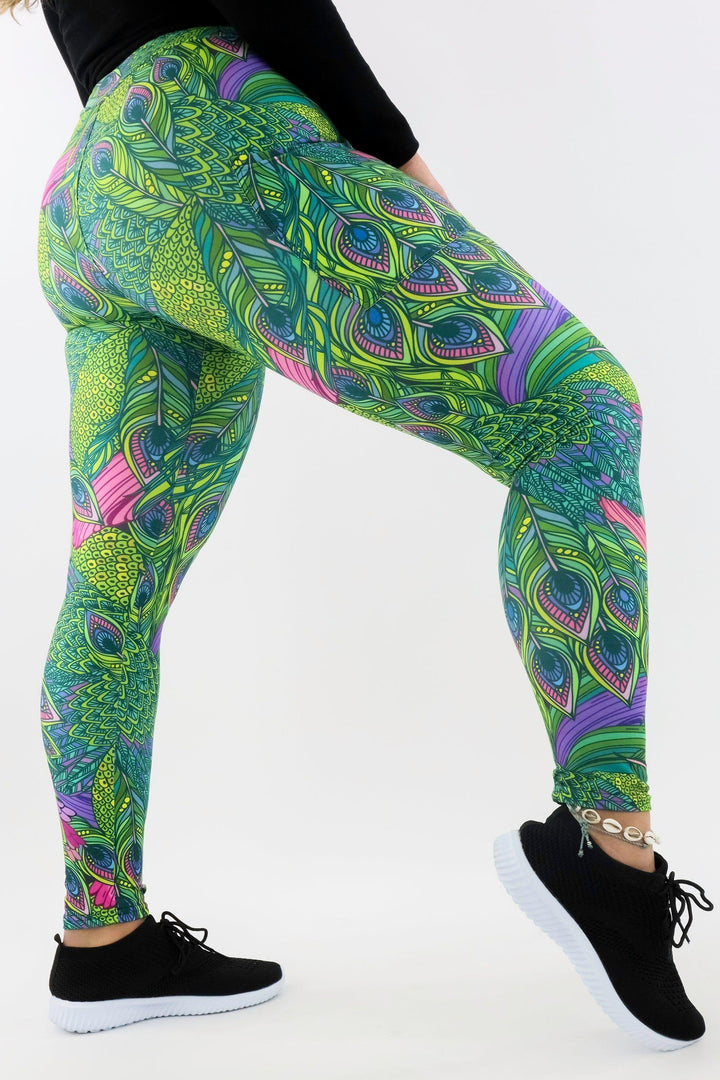 Peacock Vaunt - Casual - Regular Full Leggings - Pockets Casual Full Leggings - Pockets Pawlie   