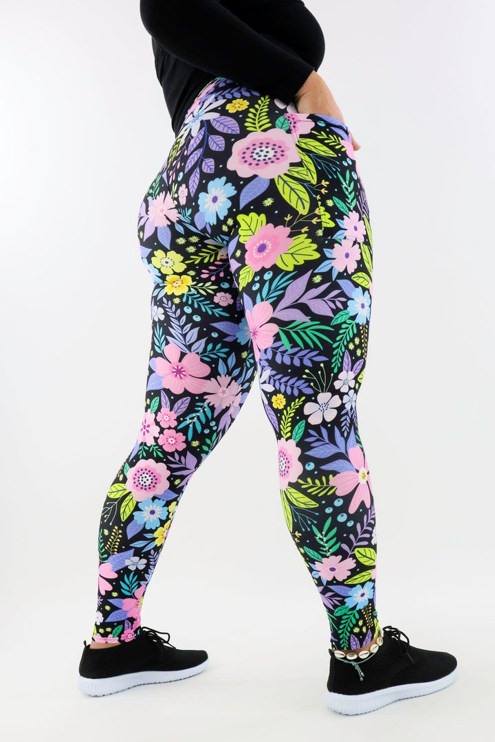 Pinky Petals - Casual - Regular Full Leggings - Pockets Casual Full Leggings - Pockets Pawlie   