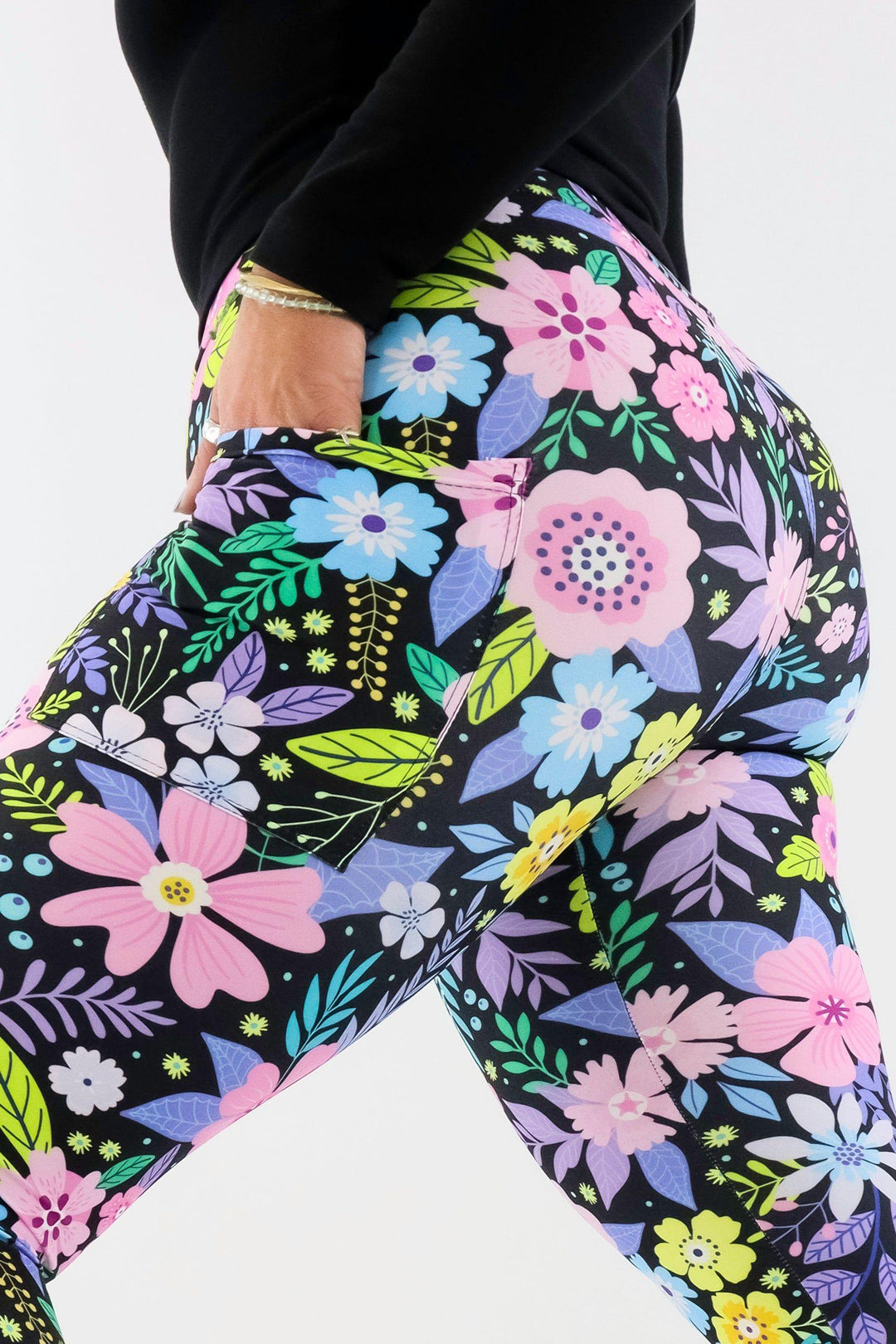 Pinky Petals - Casual - Regular Full Leggings - Pockets Casual Full Leggings - Pockets Pawlie   