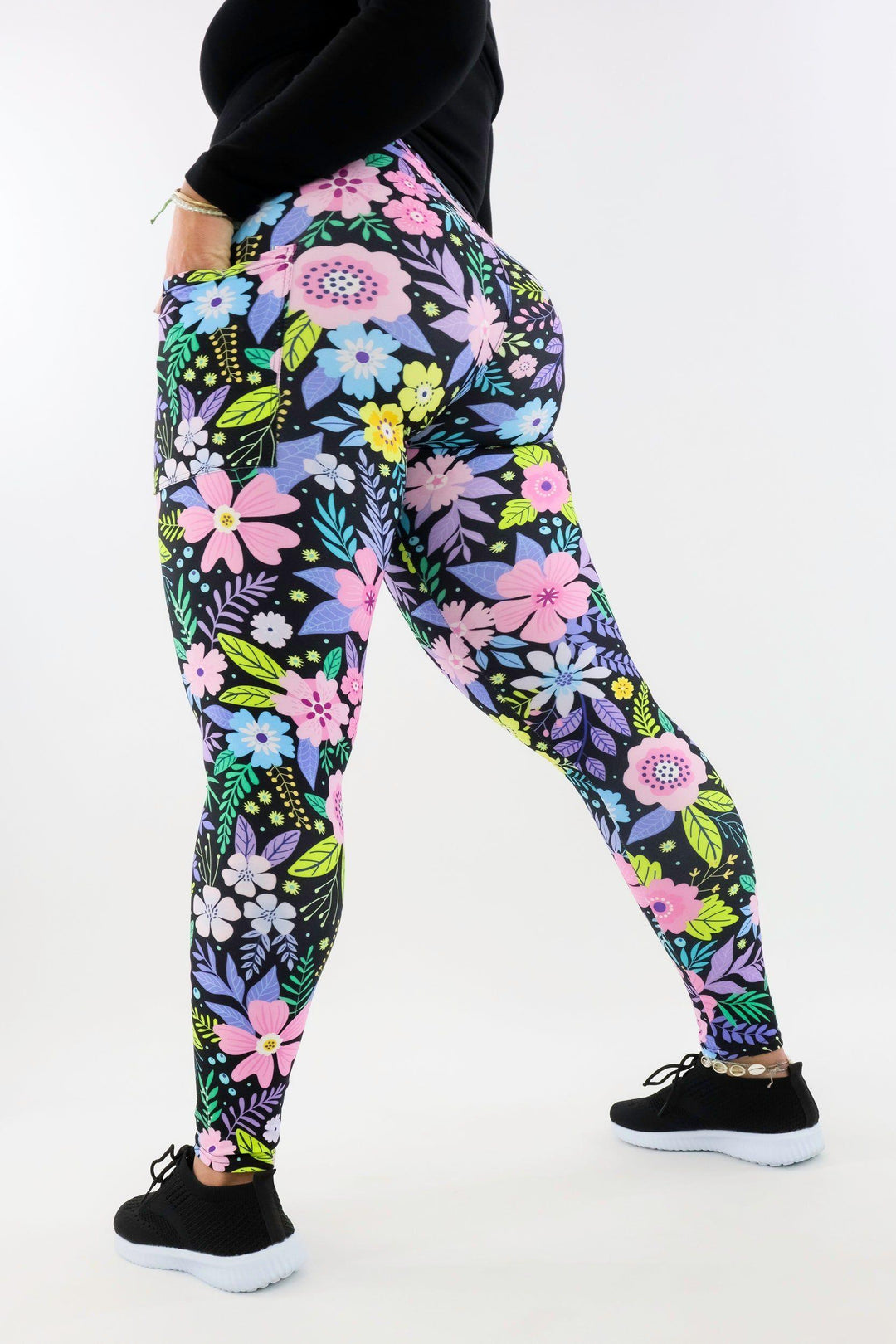 Pinky Petals - Casual - Regular Full Leggings - Pockets Casual Full Leggings - Pockets Pawlie   