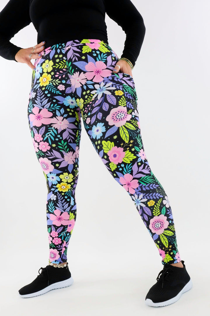 Pinky Petals - Casual - Regular Full Leggings - Pockets Casual Full Leggings - Pockets Pawlie   