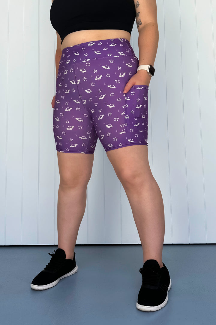Purple Saturn - Casual - Mid Shorts - Pockets