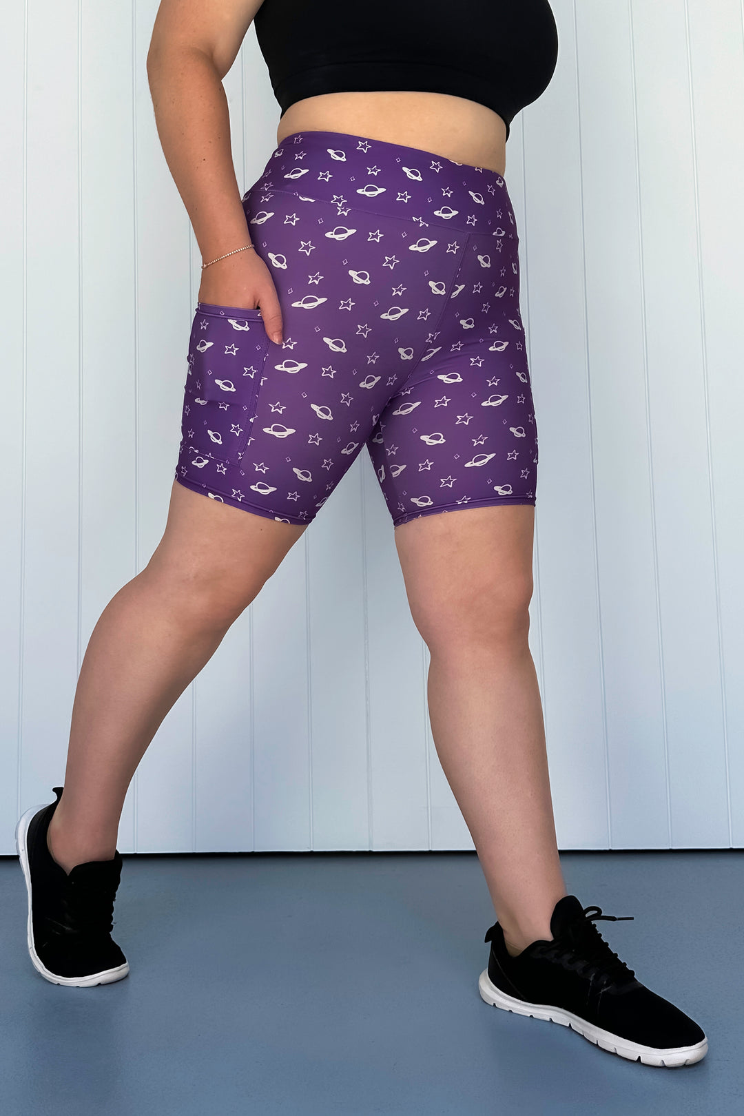 Purple Saturn - Casual - Mid Shorts - Pockets