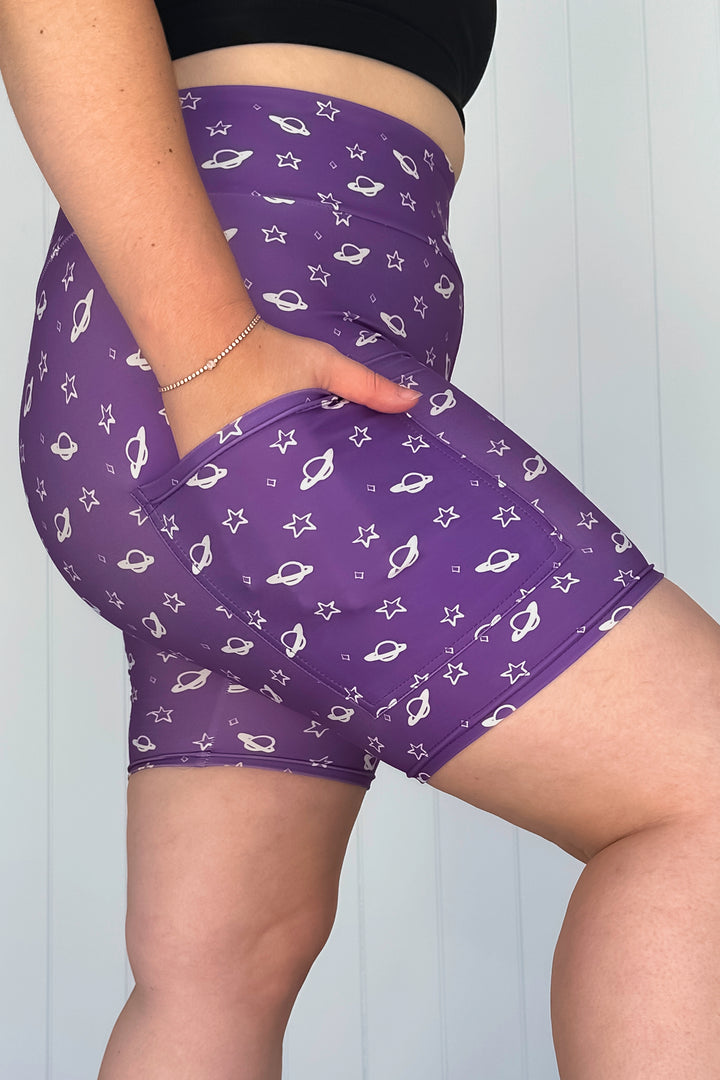 Purple Saturn - Casual - Mid Shorts - Pockets