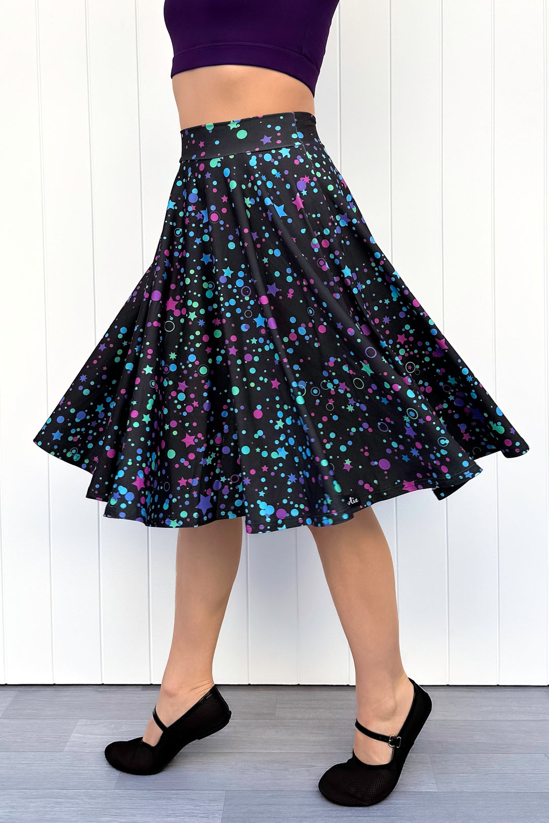Seraphine Knee-Length Skirt - Neon Galaxy