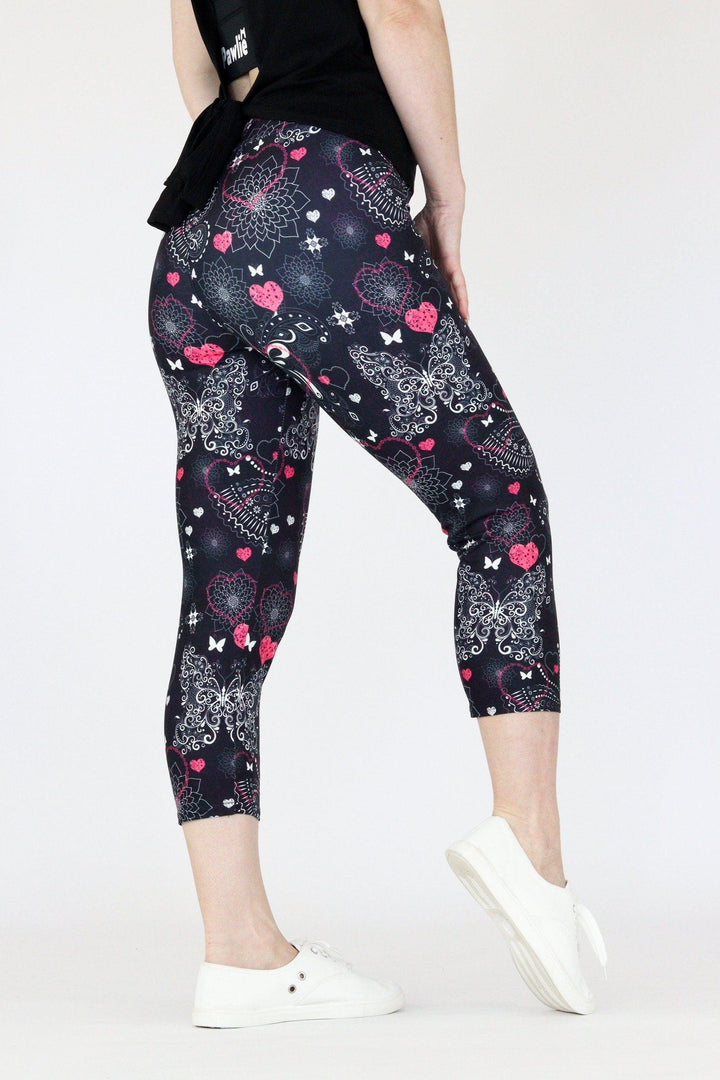 Butterfly Love - Casual Capri Leggings Casual Capri Leggings Pawlie   