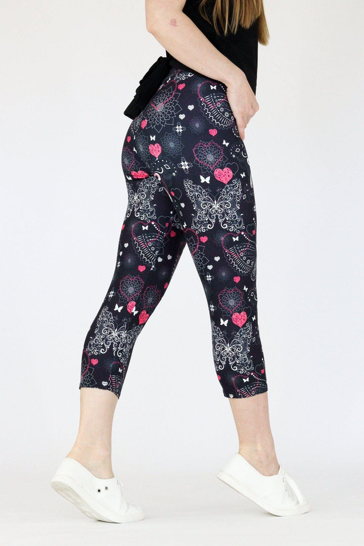Butterfly Love - Casual Capri Leggings Casual Capri Leggings Pawlie   