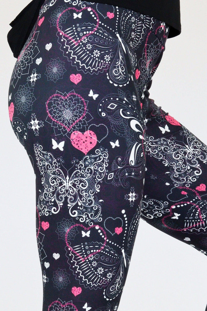 Butterfly Love - Casual Capri Leggings Casual Capri Leggings Pawlie   