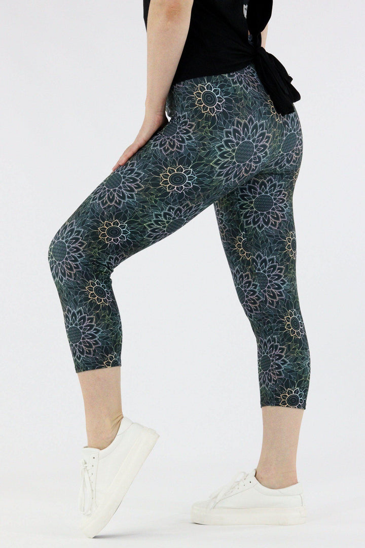 Ethereal Flower - Casual Capri Leggings Casual Capri Leggings Pawlie   