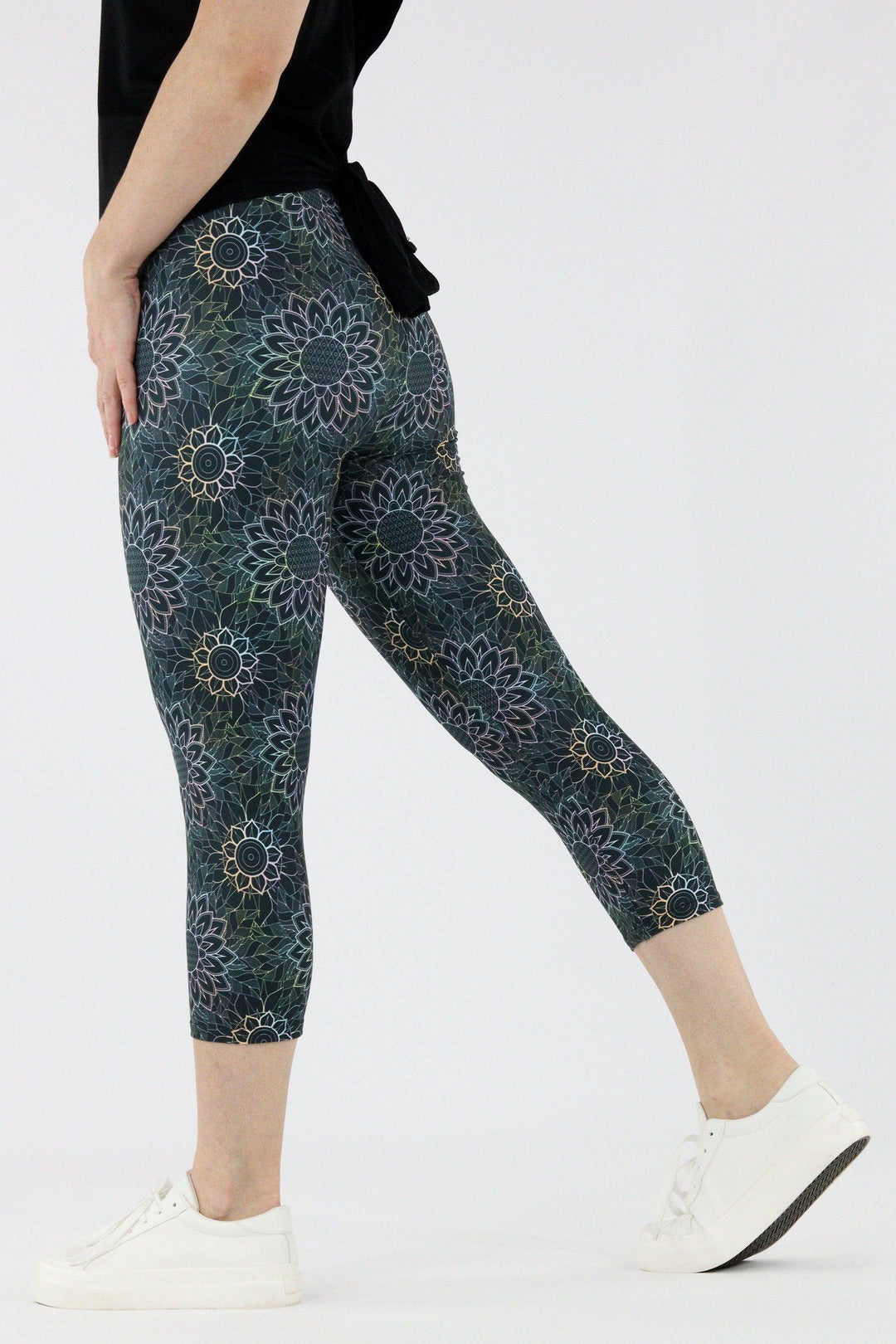 Ethereal Flower - Casual Capri Leggings Casual Capri Leggings Pawlie   