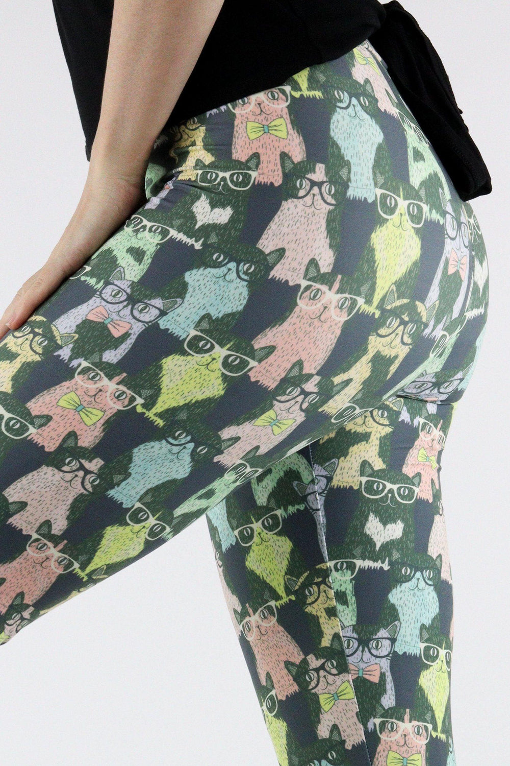 Hipster Cat - Casual Capri Leggings Casual Capri Leggings Pawlie   