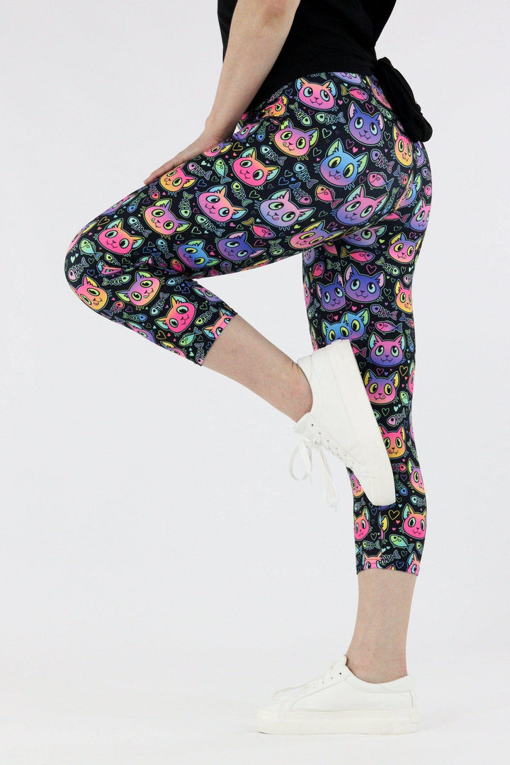 Hungry Cats - Casual Capri Leggings Casual Capri Leggings Pawlie   