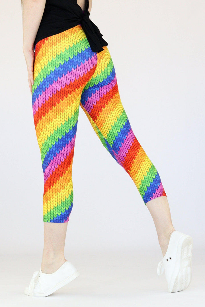 Rainbow Knit - Casual Capri Leggings Casual Capri Leggings Pawlie   