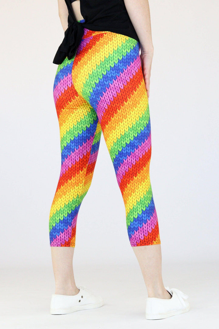 Rainbow Knit - Casual Capri Leggings Casual Capri Leggings Pawlie   