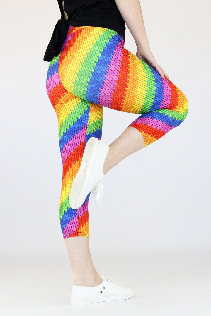 Rainbow Knit - Casual Capri Leggings Casual Capri Leggings Pawlie   