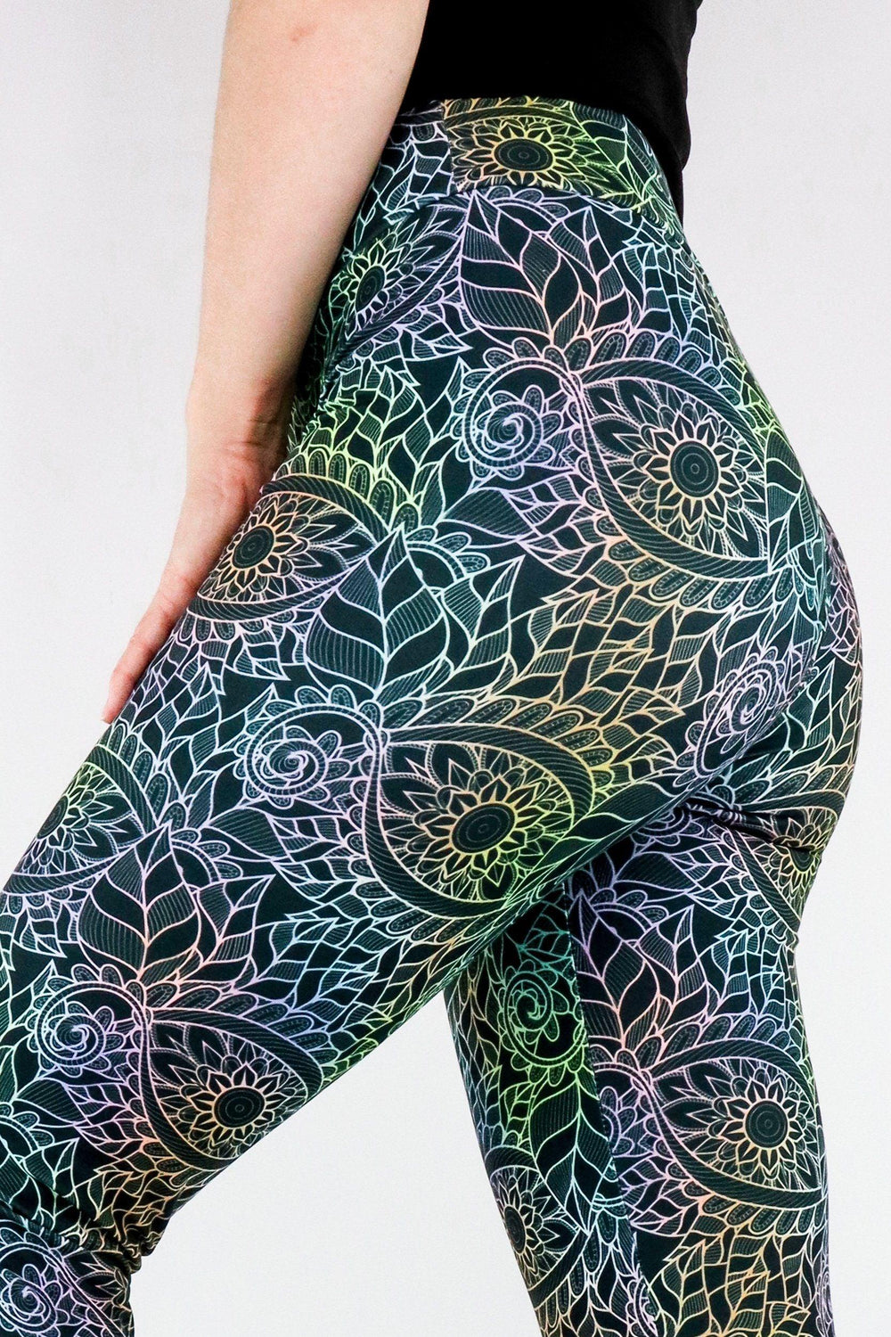 Sacred Flower - Casual Leggings - Multi Colour Casual Full Leggings Pawlie   