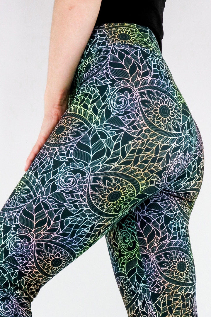 Sacred Flower - Casual Leggings - Multi Colour Casual Full Leggings Pawlie   