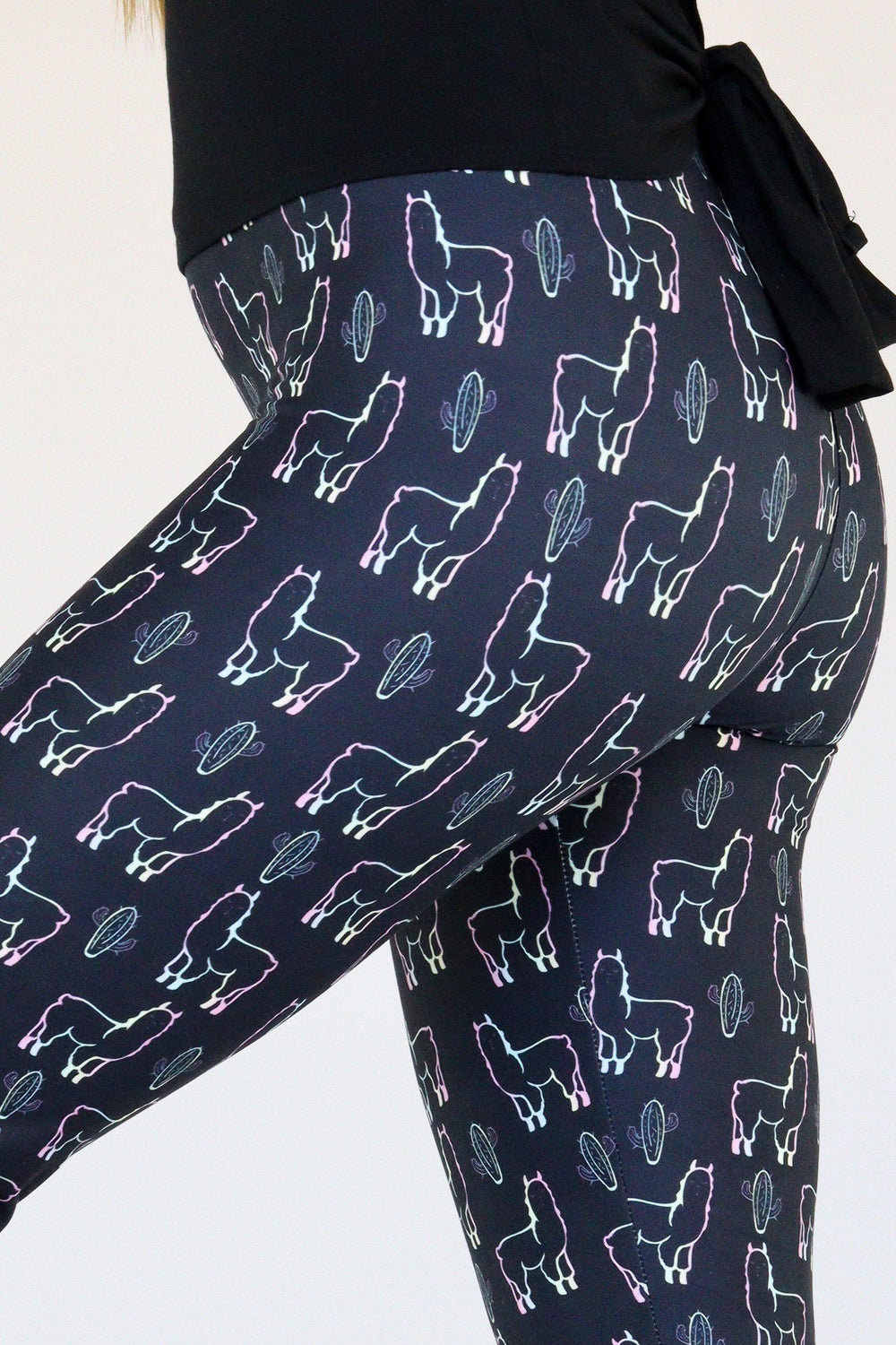 Holographic Llama - Casual Capri Leggings Casual Capri Leggings Pawlie   