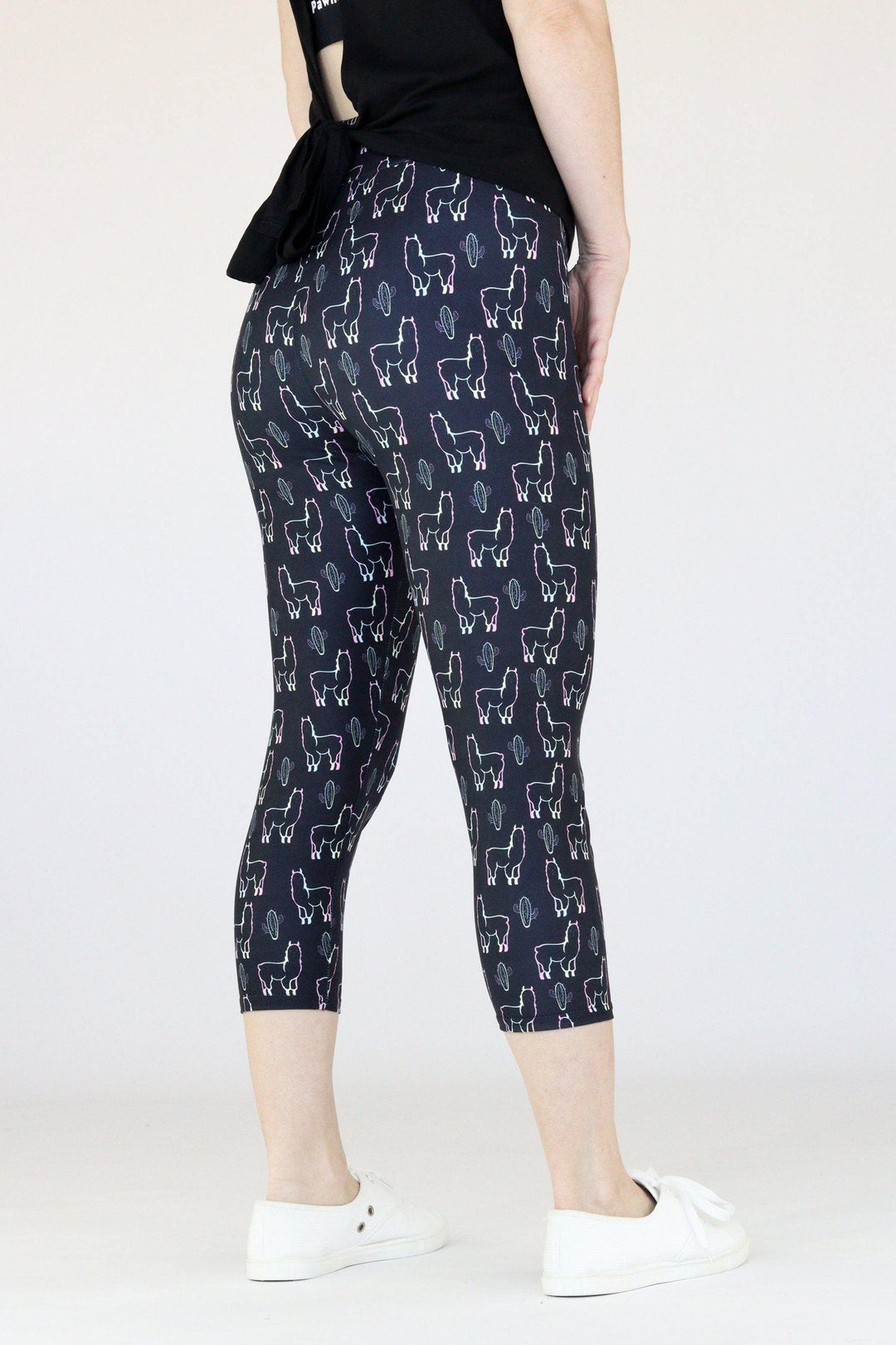 Holographic Llama - Casual Capri Leggings Casual Capri Leggings Pawlie   