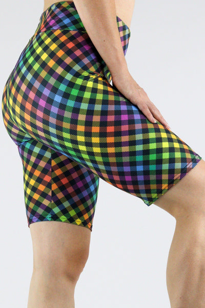 Rainbow Gingham - Casual Long Shorts Casual Shorts Pawlie   