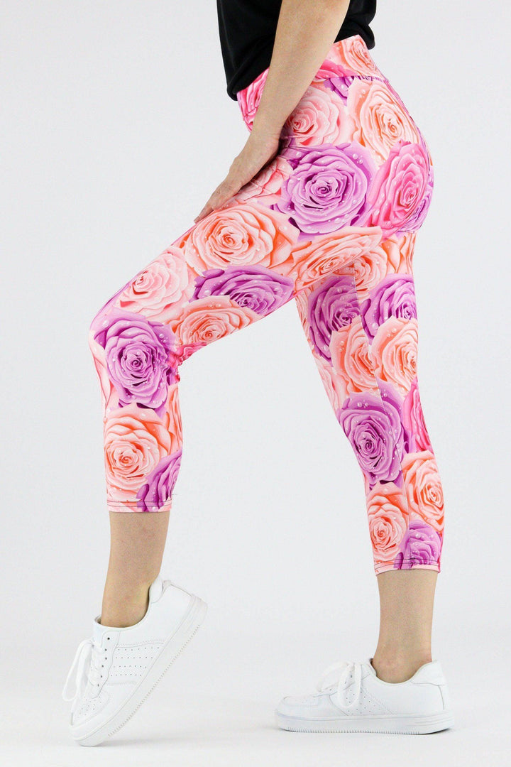 Roses - Casual Capri Leggings Casual Capri Leggings Pawlie   