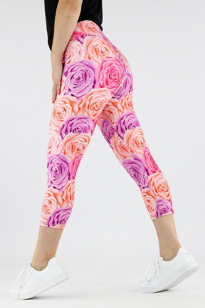 Roses - Casual Capri Leggings Casual Capri Leggings Pawlie   